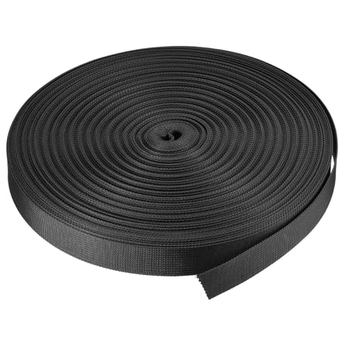 Nylon Webbing Strap Nylon Webbing Straps Durable Nylon Strap for Outdoor DIY Gear Repair,Backpack,Cargo Strap,Luggage-Rack,Pet Collars,Crafts - color: Black, size: 1 inchx50 Yards