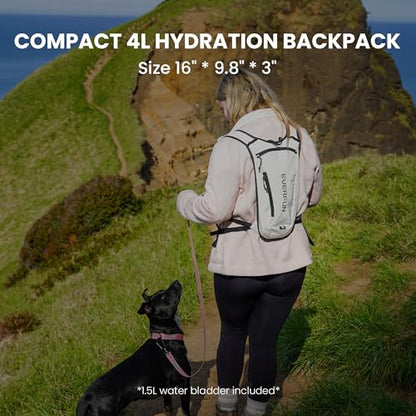EVERFUN Hydration Backpack Running Vest Small Hiking Water Backpack with 1.5L Water Bladder for Women Men, Lightweight Reflective Phone Holder Hydro Pack for Trail Running, Biking, Race, Marathons - style: Cream