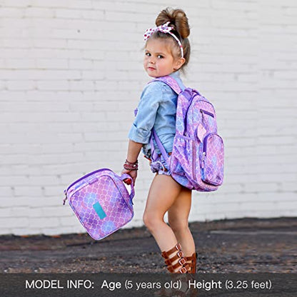 mibasies Girls Backpack 5-8: Lightweight Kids Backpacks for Girls - Girl Bookbag for Elementary School - Mermaid Tail Purple - color: Mermaid Tail, style: Kids-15"h