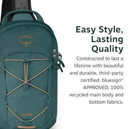 Osprey Quasar Shoulder Sling Bag - Everyday Crossbody Backpack with Laptop Sleeve, Bottle Pocket, & Phone Pocket, Black - color: Black