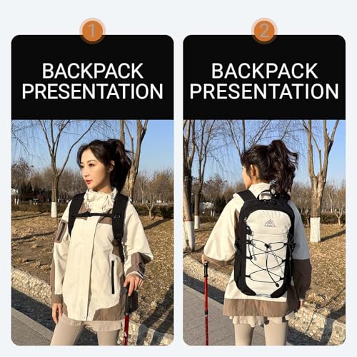 25L Lightweight Backpack for Cycling or Hiking, Hydration Pack Water Resistant,Climbing Backpack for Men Women (White and Black) - color: White and Black