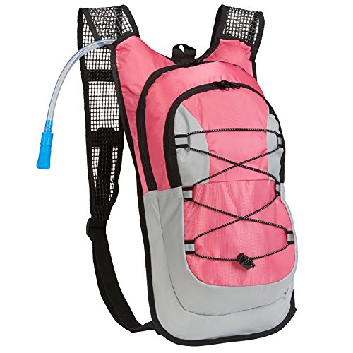 Black Mountain Products Hydration Pack - 2 Liter Water Bladder with Extra Large Storage Compartment - color: Pink