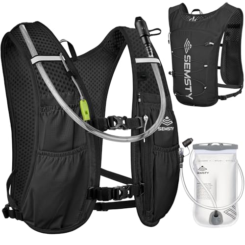 Running Hydration Vest 5L,Running Vest Pack with 1.5L Water Bladder,Lightweight Water Backpack for Hiking Running Cycling - color: Balck