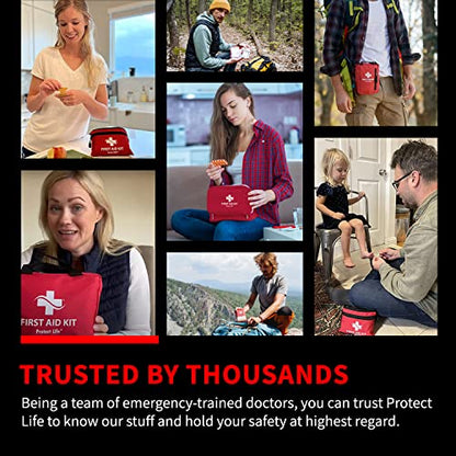 Protect Life Survival First Aid Kit for Home/Business, Camping Survival Kits | Mini Travel First Aid Kit | Camping Equipment | Small Kits for Car | Outdoor Emergency Survivals Pack - 250pcs - size: 250 Pieces Kit (Home)