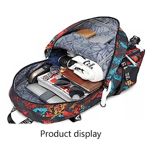 Basketball Legend Never Ends Multifunction Backpack Travel Laptop Daypack Fans Bag For Men Women (Style 5) - color: Purple Pattern - 1