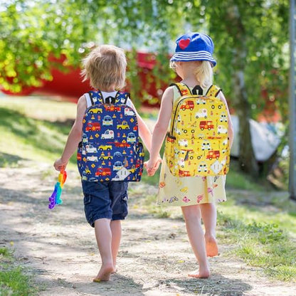 Kids Backpack for Girls Boys - 15 Inch Cute Cars Little Kids Backpack Waterresistant Toddler Preschool Kindergarten School Bag for Aged 3-8, Dark Blue - color: Dark Blue