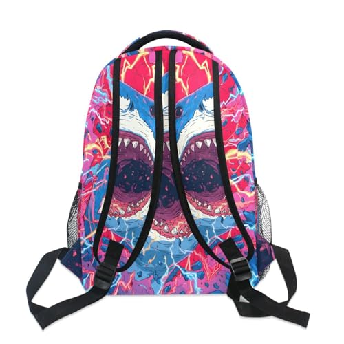 susiyo Cartoon Shark School Backpack Bookbag Lightweight College Back Pack Travel Camping Casual Daypack for Teens Girls Boys Women Men - color: Cartoon Shark