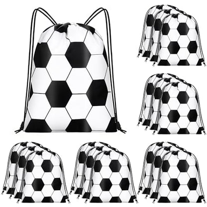 15 Pcs Soccer Drawstring Bags Backpack Birthday Party Goodie Favor Bags Gift Bag for Gym Sports Storage Travel - style: Soccer