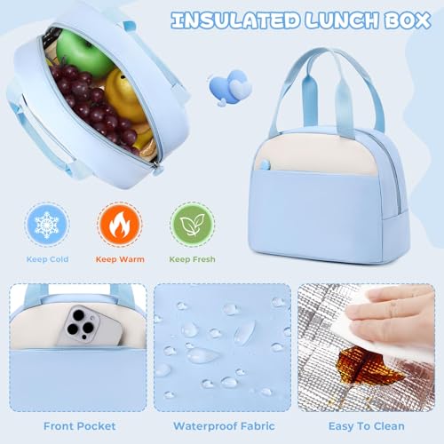 MOONBABY Girls Backpack, Kids Backpack for Girls, School bag for Primary Elementary Teenage, Middle School Students Bookbag - color: 3pcs-blue