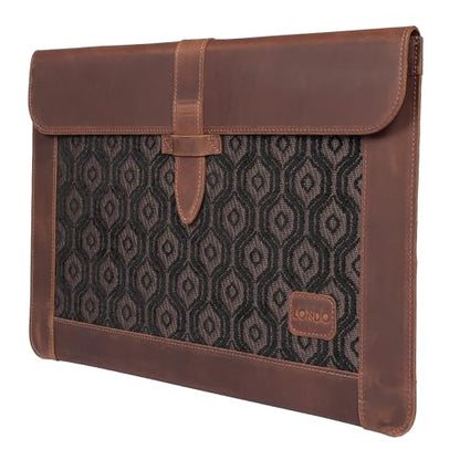Londo Leather Sleeve Compatible with MacBook Pro 14 & Air 13-13.3 Inch (M5, M4, M3, M2, M1, Pro, Max) & iPad Pro 12.9, Premium Top Grain Leather Laptop Bag, 2020 to 2026 Models - color: Cinnamon, size: 13-14 inches