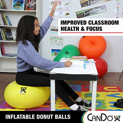 CanDo Donut Exercise, Workout, Core Training, Swiss Stability Ball for Yoga, Pilates and Balance Training in Gym, Office or Classroom - style: 18-inch