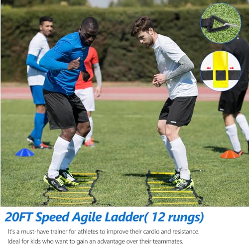 Haootadiy Soccer Agility Training Poles Equipment |Adjustable Soccer Equipment for Training Includes 6 Flexible Agility Poles - color: Orange Pole