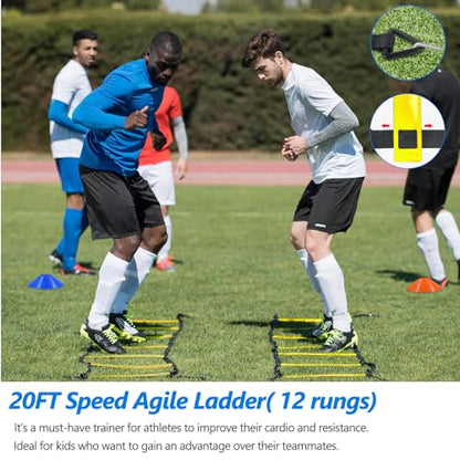 Haootadiy Soccer Agility Training Poles Equipment |Adjustable Soccer Equipment for Training Includes 6 Flexible Agility Poles - color: Orange Pole
