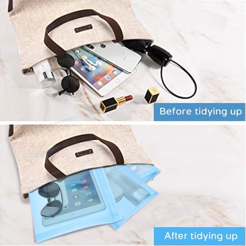 EASYFUN Mesh Pouch, Make up Bag with Zipper Cosmetic Organizer Pouch for Daily or Travel to Keep Small Items, 4 PCS Blue - color: Light Blue