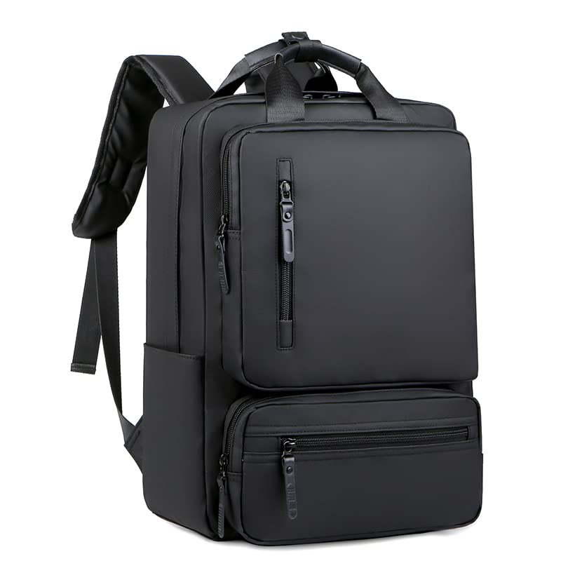 Kamlui Laptop Backpack for Men 15.6 Inch 16 Travel Large Capacity Purse Computer Bag - color: Black286
