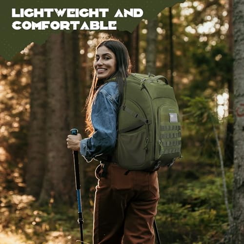 Maelstrom Tactical Backpack for Men, Water Resistant 40L Military Backpack, for Hiking, Camping, Gym with Molle System (Army Green) - color: C.army Green