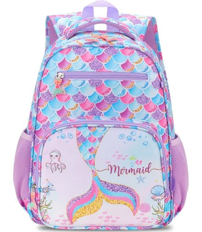 RHCPFOVR Kids Backpack for Girls - Girls Backpack 3-8 Ages Mermaid for Kids 15 Inch School Bookbag for Kindergarten Elementary School Bookbag for Girl 1st 2nd Grade - style: Mermaid