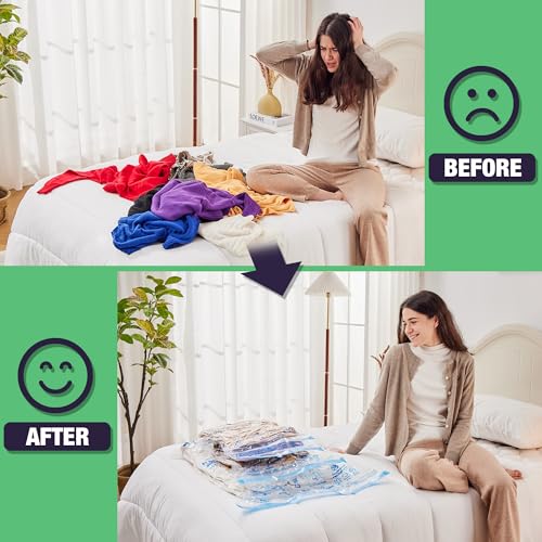 HIBAG 15 Jumbo Vacuum Seal Bags for Clothing, Vacuum Storage Bags for Clothes, Comforters, Blankets, Bedding (15J) - size: 15-Jumbo