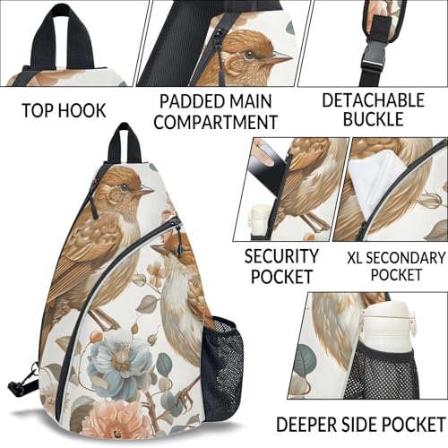 Pickleball Bag for Women Men Adjustable Crossbody Sling Backpack Hold Pickleball Paddle Water Bottle - color: Multicolor 15