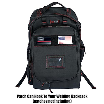 MELOTOUGH Welding Tool backpack for Tools and Helmet Extreme Gear Pack with Large Capacity Helmet Holder Luggage Storage Bag (Black) - color: Black Welding Backpack