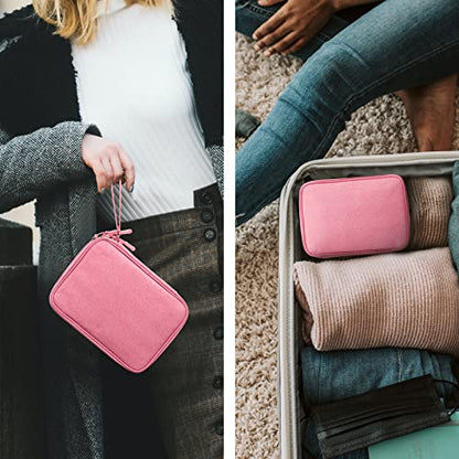 Cable Organizer Bag Travel Case for Electronics (Large, Dark Pink) - color: Dark Pink, style: Large