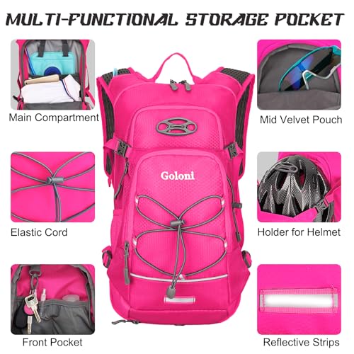 Hydration Backpack,Lightweight Hiking Backpack with 2L Water Bladder,Water Backpack for Biking, Running, Festival