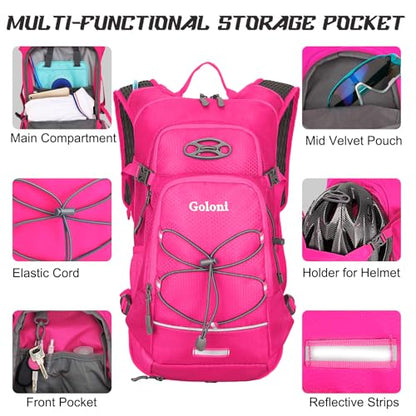 Hydration Backpack,Lightweight Hiking Backpack with 2L Water Bladder,Water Backpack for Biking, Running, Festival
