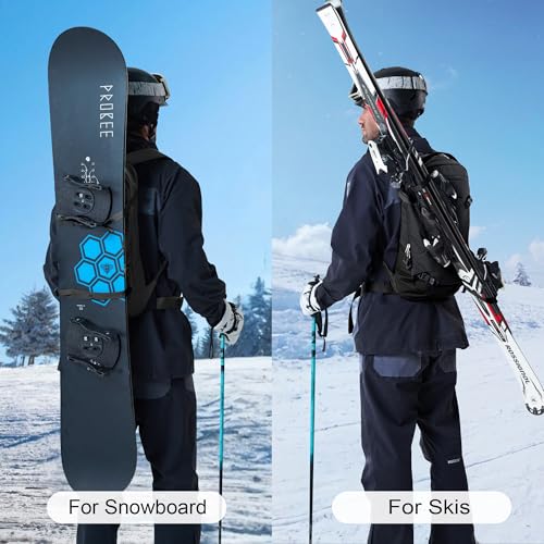 12L Ski & Snowboard Backpack, Backcountry Backpack for Men Women - color: Black