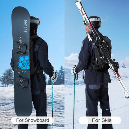 12L Ski & Snowboard Backpack, Backcountry Backpack for Men Women - color: Black
