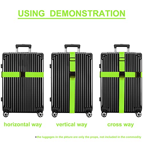 Luggage Straps for Suitcases TSA Approved Travel Belt 4 Pack by Chelmon (Green) - color: Green
