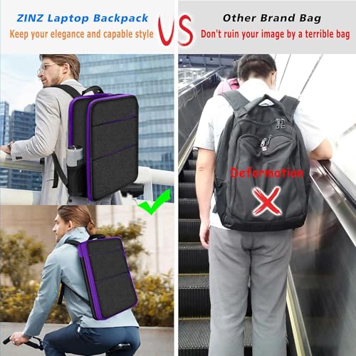 ZINZ Slim & Expandable Laptop Backpack 15 15.6 16 Inch Case, Water Resistant Travel Backpack Compatible with MacBook Pro/Neo 16" 15", Dell XPS 15 16 and Most 15" 15.6" 16" Notebooks，B01PU01 - color: B01pu01, size: 15"-16"