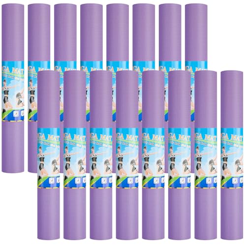 3 mm Thick Yoga Mat Bulk, Non Slip Exercise Workout Fitness Pad for Women Men, Gym Home Yoga Pilates, Easy to Clean, Sturdy PVC - color: Violet Haze