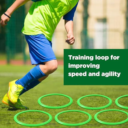 Deekin Agility Rings Speed and Agility Training Rings Exercise Speed Circle Jumping Hoops for Training Toss Equipment - color: Green, size: 15 Inch