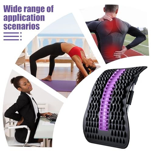 Back Stretcher - Adjustable Multi-Level Support, Ergonomic Arch Design, Muscle Relaxation Tool, Spine Alignment Device | Yoga Stretching Accessory with Pain Reliefs Function for Home, Offices Session - color: Black