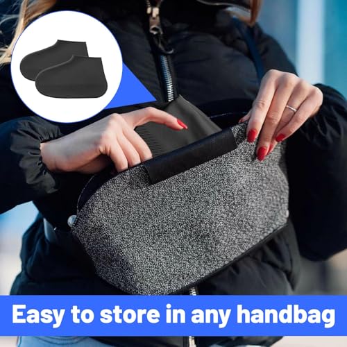 Waterproof Shoe Covers Reusable,3 Pairs Shoe Covers Reusable Waterproof,to Prevent Rain Into Shoes,Shoes Protector Cover One Size Fits All for People Outdoor Cycling Hikin