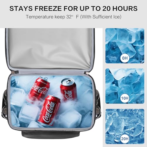 Hulongo Insulated Cooler Backpack, 52cans, 30L - color: Black