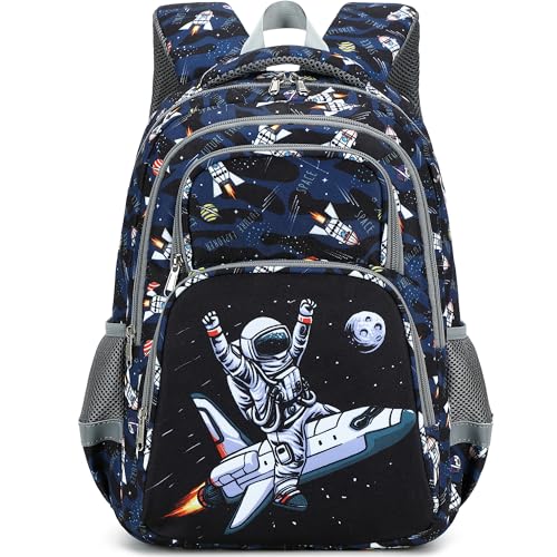 abshoo Cute Astronaut School Backpack For Boys Elementary Kindergarten Kids School Bag (Astronaut Navy Black) - color: Astronaut Black B
