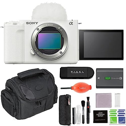 Sony ZV-E1 Mirrorless Camera (White) Bundle with Gadget Bag, 3-in-1 USB Type-C Card Reader & More - style: Starter
