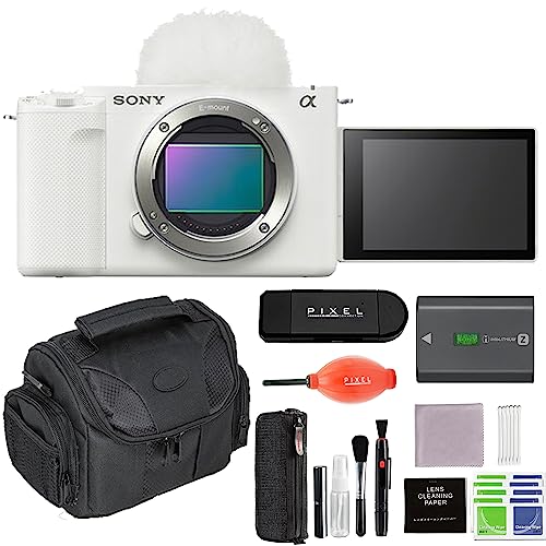 Sony ZV-E1 Mirrorless Camera (White) Bundle with Gadget Bag, 3-in-1 USB Type-C Card Reader & More - style: Starter