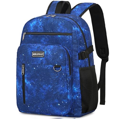 MIRLEWAIY Classical School Backpack Lightweight Bookbag Casual Daypack Travel Work Bag For Teenagers College Girls boys - color: Black Blue