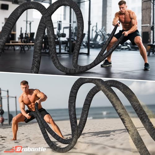 Battle Rope 1/1.26/1.5/2 Inch Diameter,Pink 30FT/40FT/50FT Exercise Workout Ropes for Home Gym Heavy Weighted Training Rope for Working Out - style: 1.5 inch 50ft