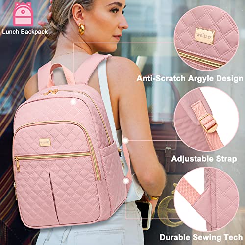 Weitars Lunch Backpack For Women Men,20L Cooler Backpack Insulated Lunch Bag For Women With Side Pockets Waterproof,Meal Prep Backpack,Adult Backpack Cooler For Lunch Picnic Hiking Camping Beach - color: Pink