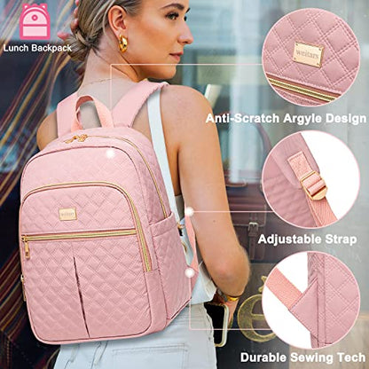 Weitars Lunch Backpack For Women Men,20L Cooler Backpack Insulated Lunch Bag For Women With Side Pockets Waterproof,Meal Prep Backpack,Adult Backpack Cooler For Lunch Picnic Hiking Camping Beach - color: Pink