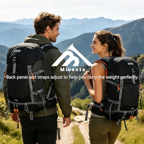 35L Hiking Backpack for Women men,Waterproof Camping Outdoor Backpacking Backpack for Travel lightweight Hiking Trekking Daypack - color: Black