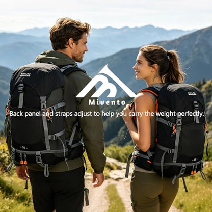 35L Hiking Backpack for Women men,Waterproof Camping Outdoor Backpacking Backpack for Travel lightweight Hiking Trekking Daypack - color: Black