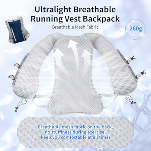 Hydration Running Vest for Women Men,Lightweight Breathable Reflective Hydration Pack with 500ml Water Bottle,Hydration Vest Pack Backpack for Hiking,Camping,Trail Running,Cycling,Race,Marathon - color: 673RV-Dark blue