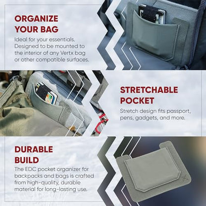 Vertx Stretch Pocket Organizer Insert Attachment for Backpack, Bag Organization, Small, 2-Pack - size: Small / 2 Pack