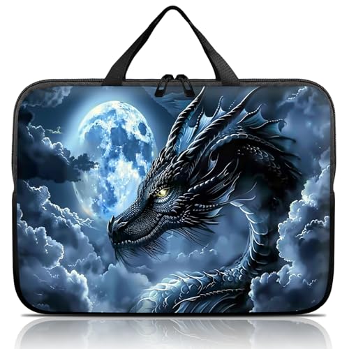 14 15 15.4 15.6 inch Laptop Handle Bag Computer Bag, Pouch Holder Notebook Sleeve Cover Soft Case Compatible for Dell,Lenovo,Toshiba HP, Asus Notebook-Blue Dragon - color: Blue Dragon