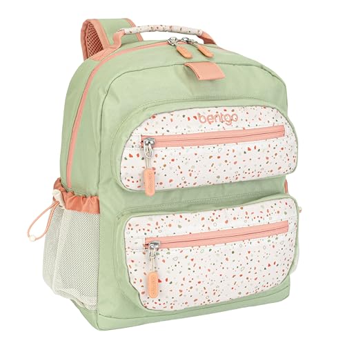 Bentgo Kids Backpack (Whimsy & Wonder Collection) - Lightweight 14’’ for School, Travel & Daycare - Ideal for Kids 4+, Durable & Water-Resistant, Roomy Interior, Loop for Lunch Bag (Geo Speckle) - color: Geo Speckle