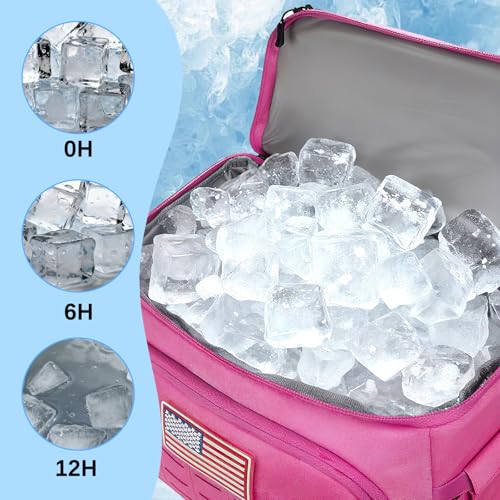 Goloni 40L Insulated Cooler Backpack, Leakproof Lightweight Soft-Sided Cooler with Cooler Compartment - color: Pink